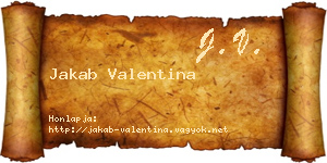 Jakab Valentina névjegykártya